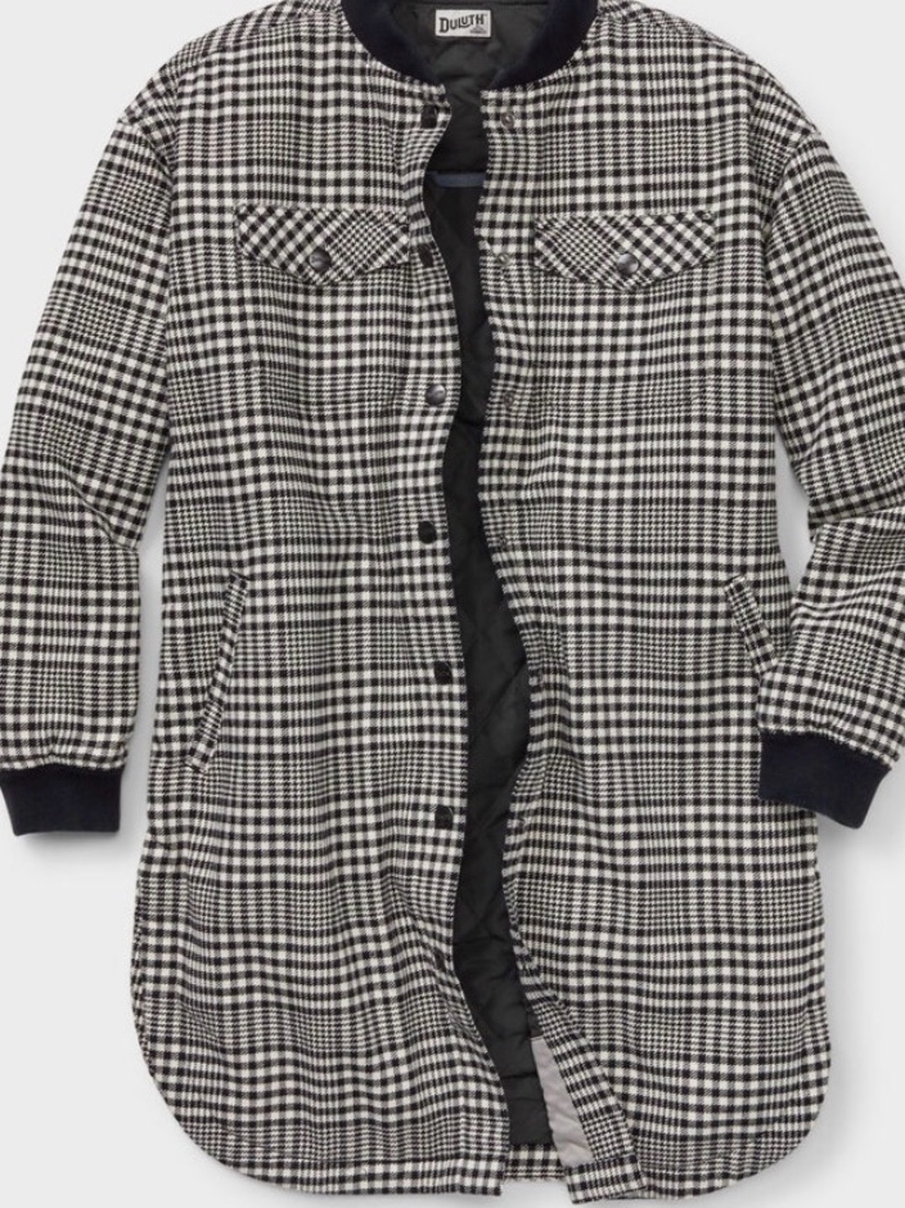 Insulated Flannel Duster (B&W)